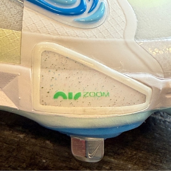 Nike Force Trout 9 Pro Cleats White Volt Aquarius Blue Men Size 7 FQ7941-100 NEW - Picture 10 of 14